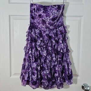 White House Black Market Purple Floral Dress Size 4